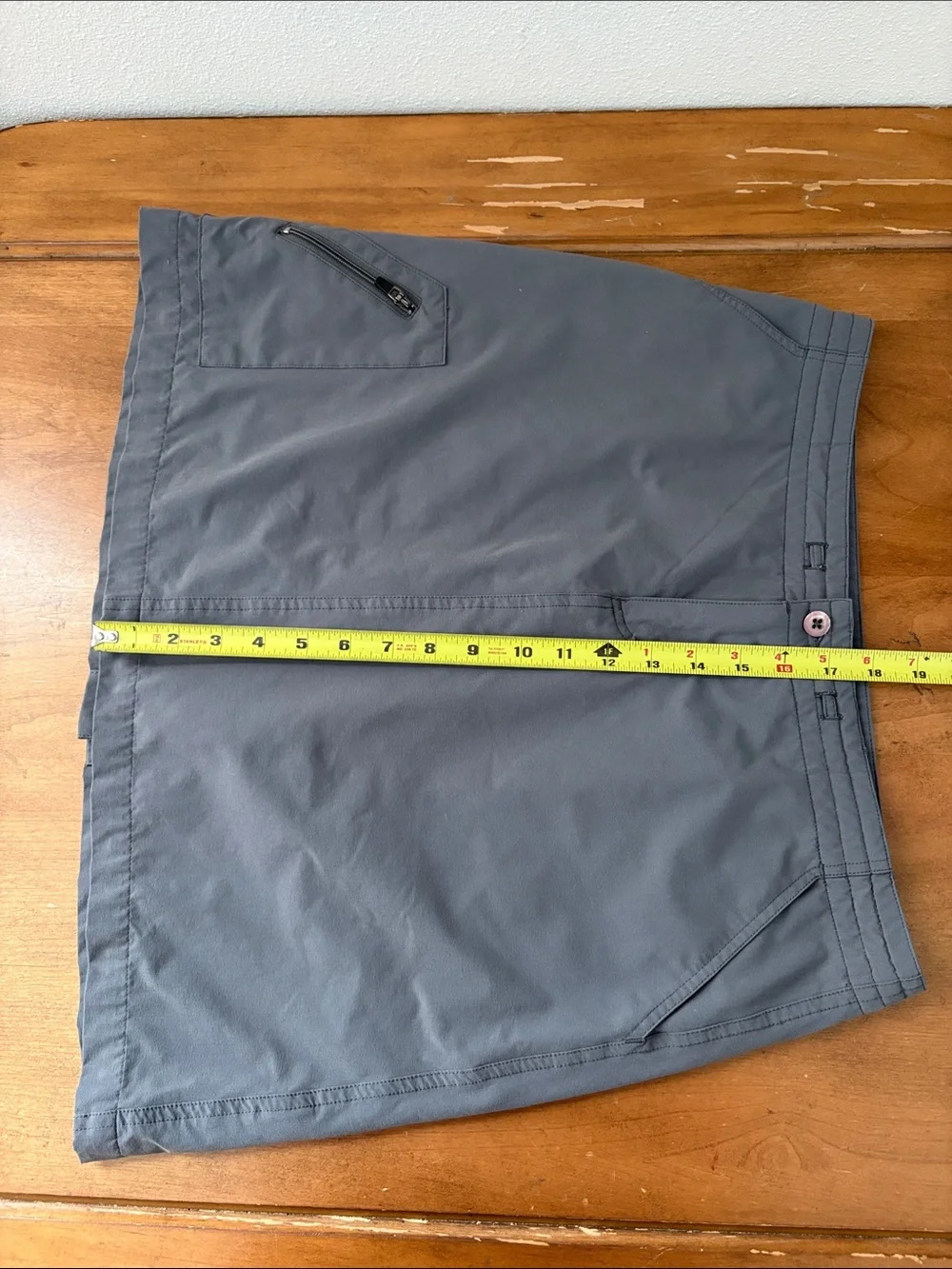Title Nine Gray Nylon Performance A-Line Skort with Zip Pocket Size 8